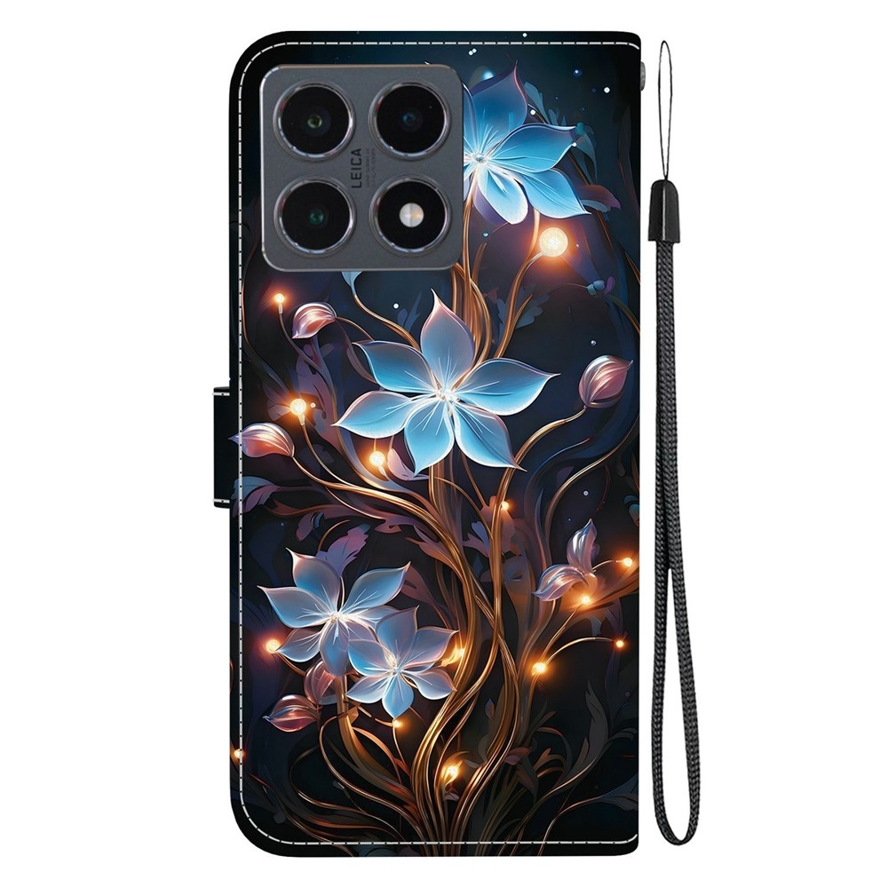 Versatile knižkové púzdro na Xiaomi 15T - modré kvety