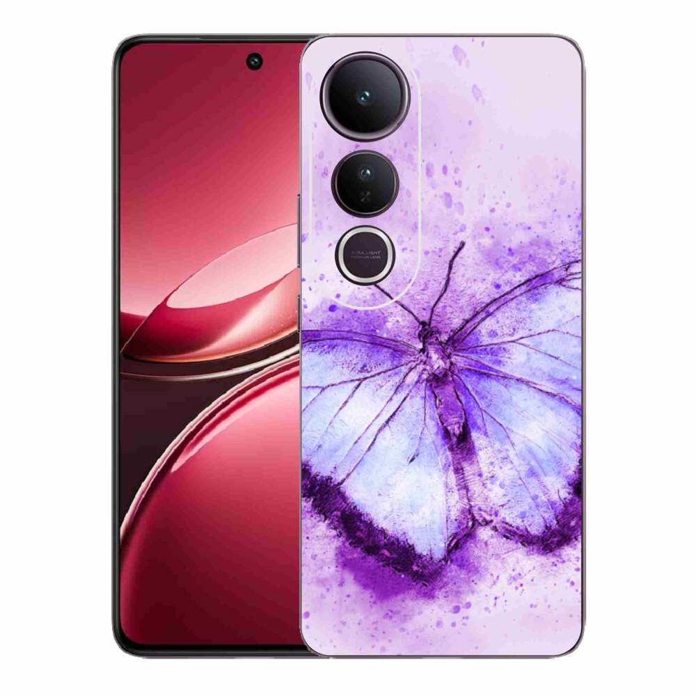 Gélový kryt mmCase na Vivo V50 Lite 4G/5G - fialový motýľ