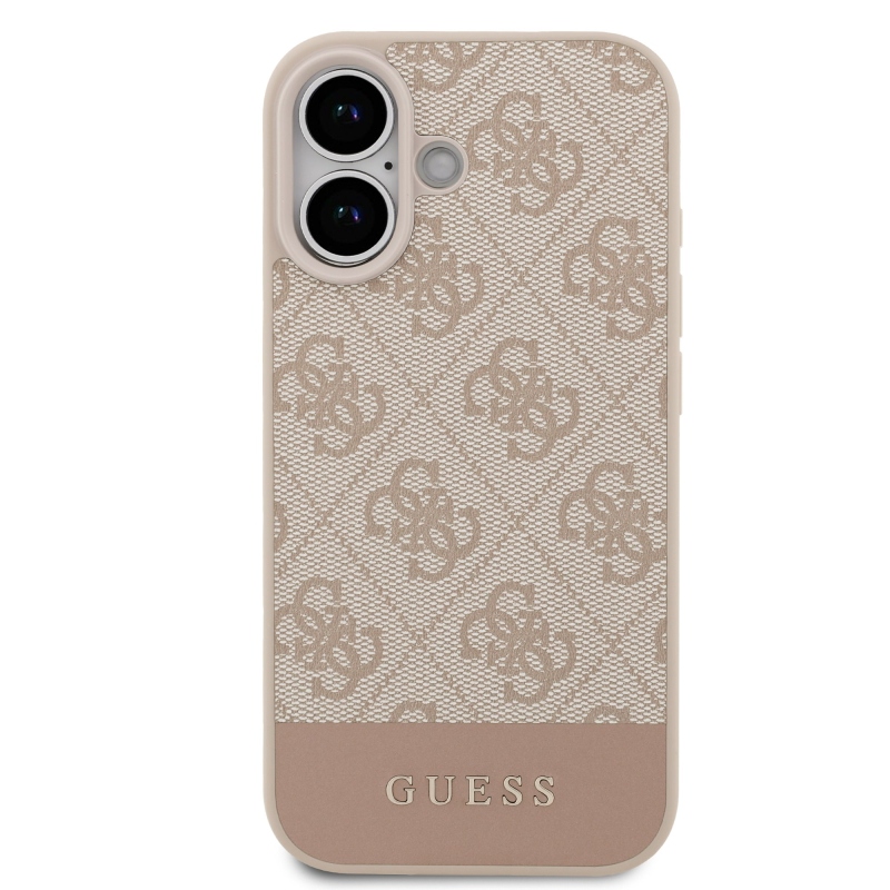 Guess PU 4G Stripe Zadný Kryt pre iPhone 17 Pink