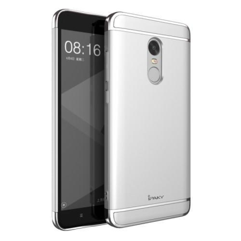 Luxusní 3v1 obal pre mobil Xiaomi Redmi Note 4 - strieborny