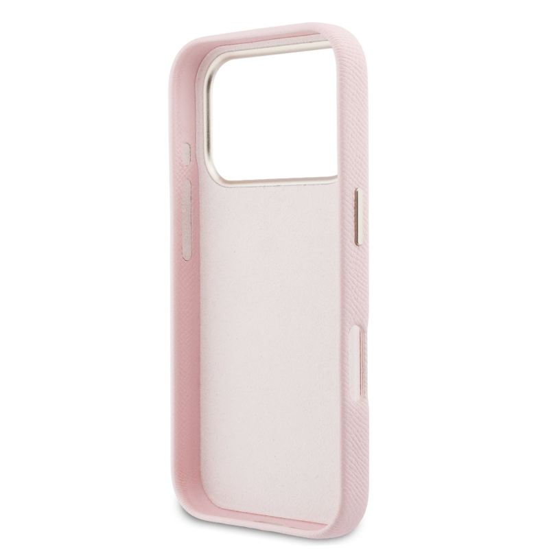 Zadný kryt s logom Guess PU Resin pre iPhone 17 Pro Pink