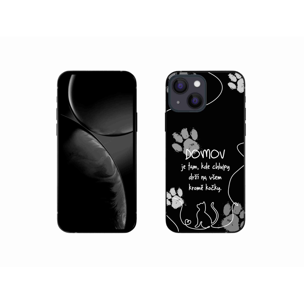 Gélový kryt mmCase na iPhone 13 mini 5.4 - mačacie motív čierne pozadie