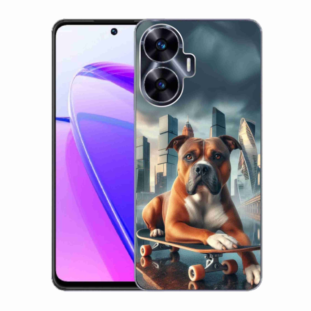 Gélový kryt mmCase na Realme C55 - pes na skateboarde