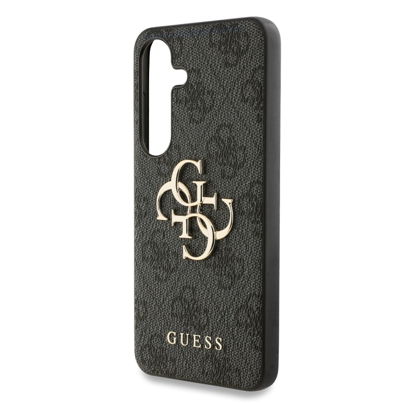 Guess PU 4G Metal Logo Zadný Kryt pre Samsung Galaxy S25 Grey