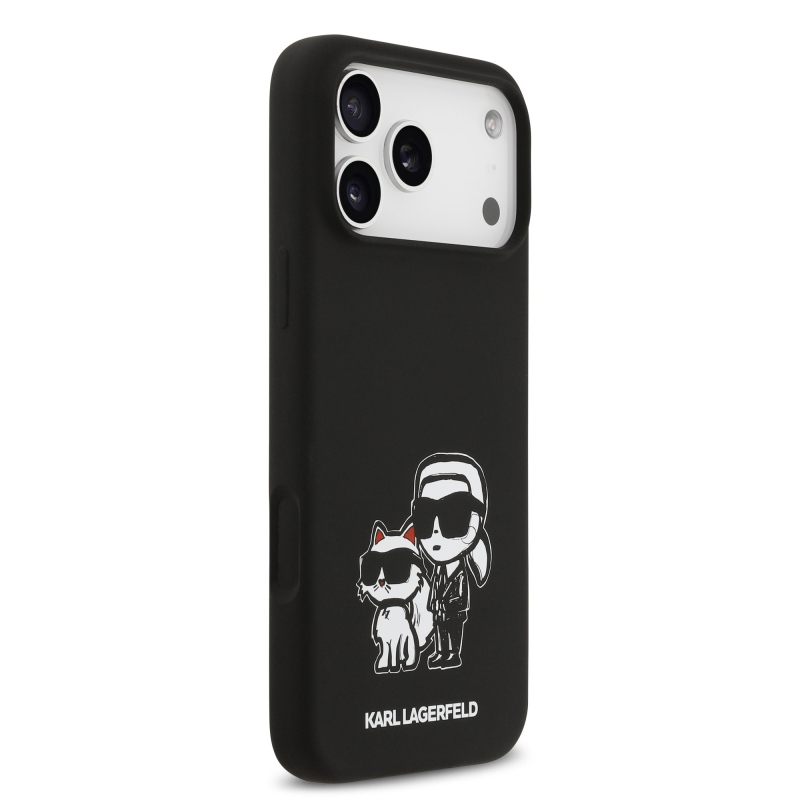 Karl Lagerfeld Liquid Silicone K&CH Sketch MagSafe Back Cover pre iPhone 17 Pro Max Black