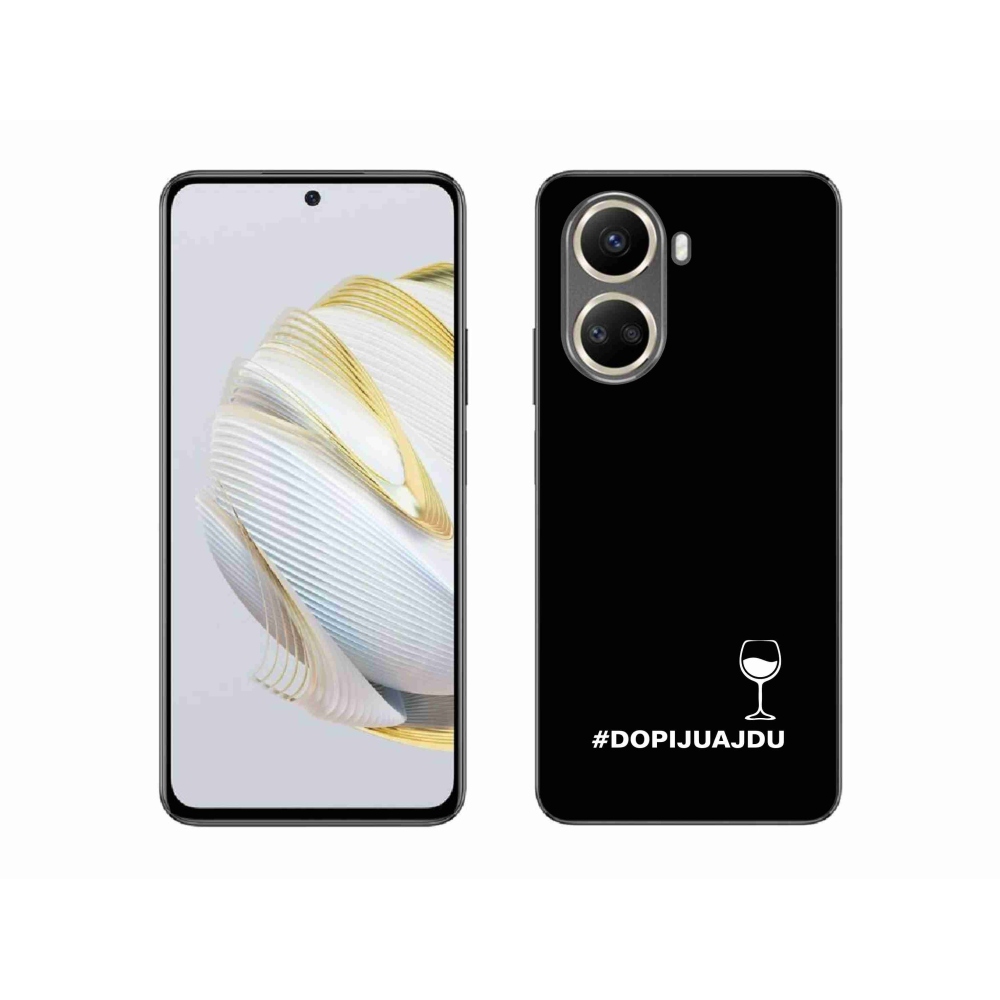 Gélový kryt mmCase na Huawei Nova 10 SE - vínny motív čierne pozadie