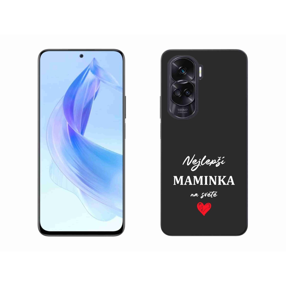 Gélový kryt mmCase na Honor 90 Lite - najlepšia mamička 1 čierne pozadie