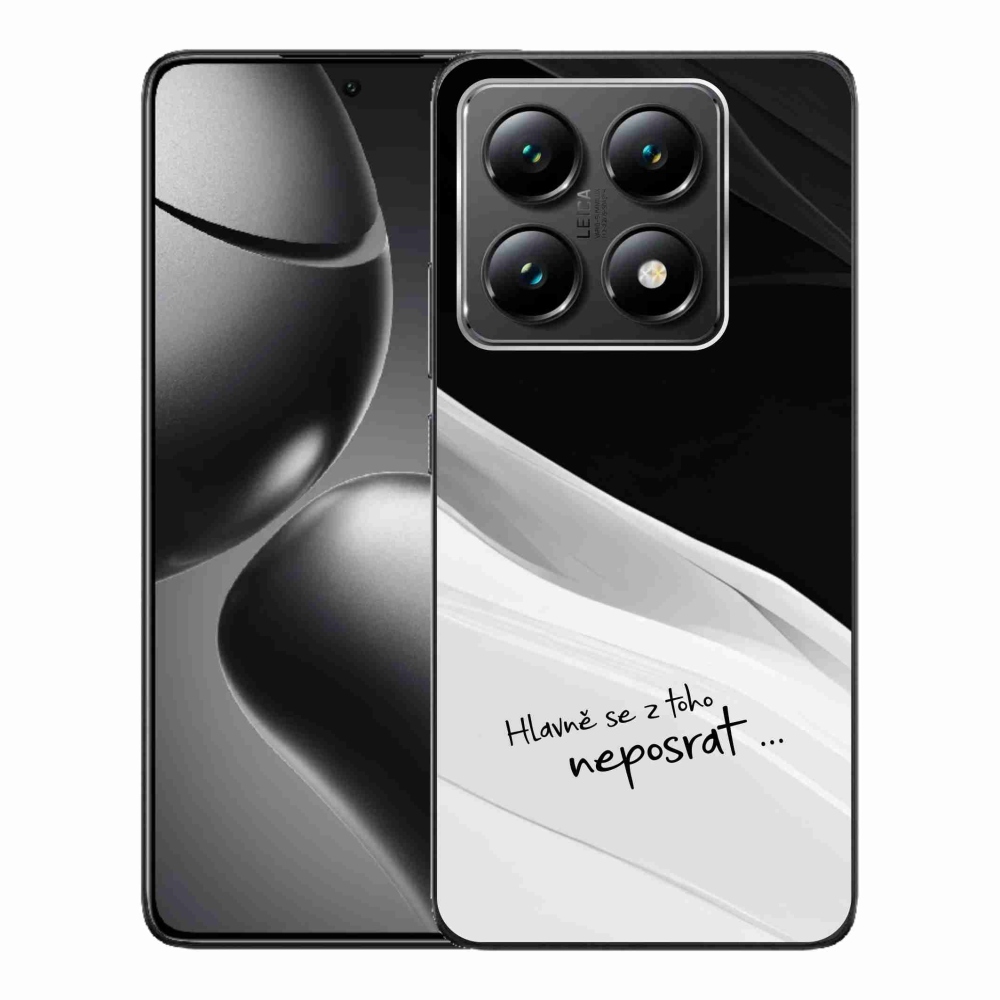 Gélový kryt mmCase na Xiaomi 14T - vtipný text 13 bieločierne pozadie