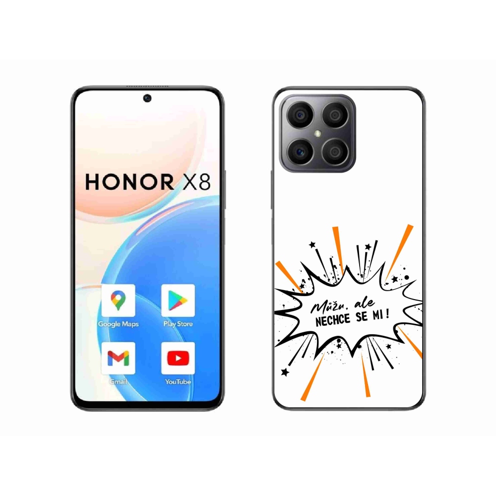 Gélový kryt mmCase na Honor X8 4G - vtipný text 11 biele pozadie