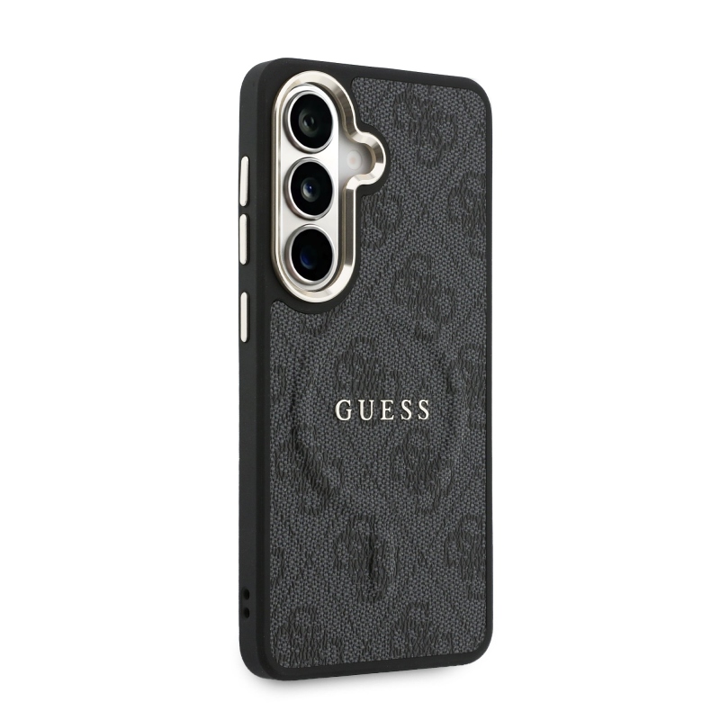 Guess PU kožený zadný kryt 4G Gold Frame Magnetic pre Samsung Galaxy S26+ Black