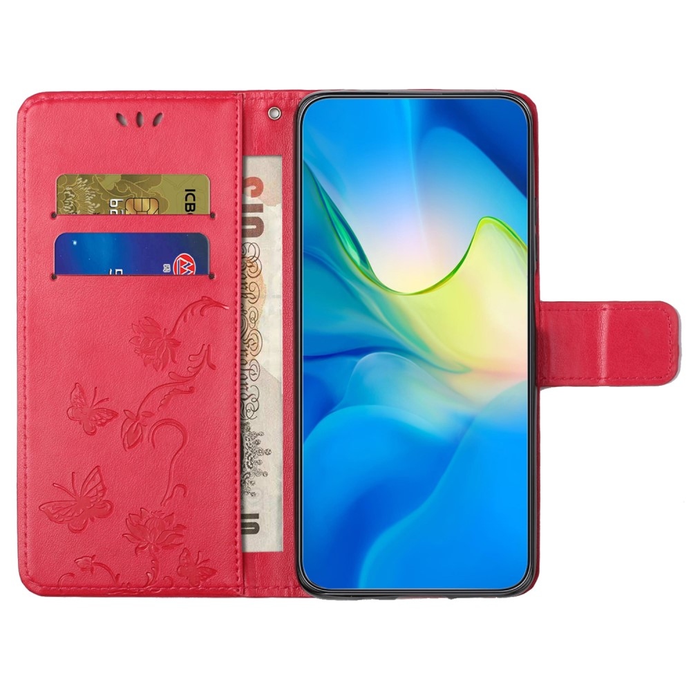 Flower knižkové púzdro na iPhone 16 Pro Max - červené