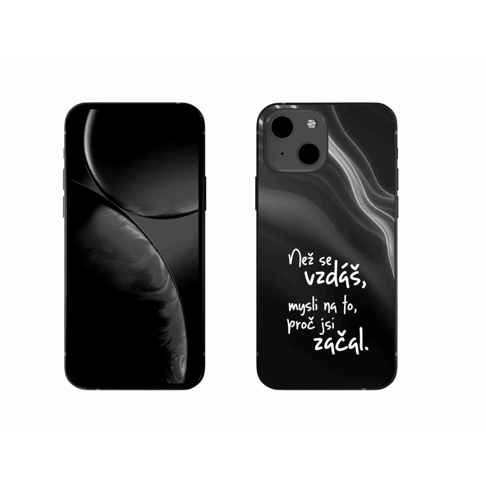 Gélový kryt mmCase na iPhone 13 6.1 - citát 2 čierne pozadie