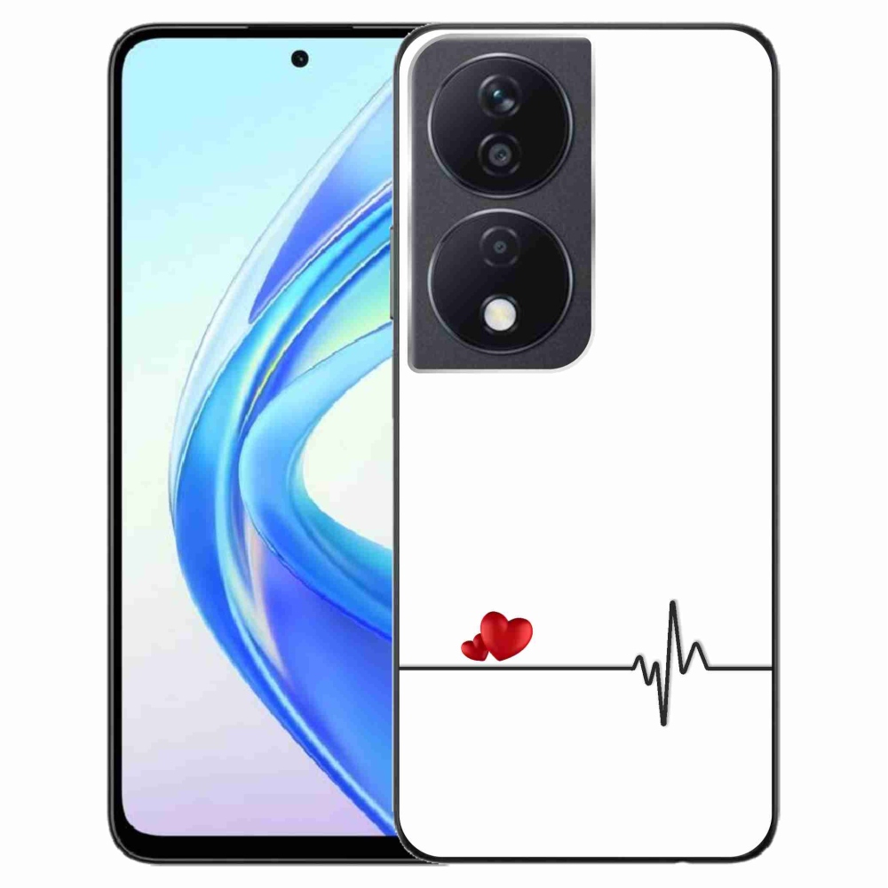 Gélový kryt mmCase na Honor X7b/Honor 90 Smart - srdce a tep biele pozadie