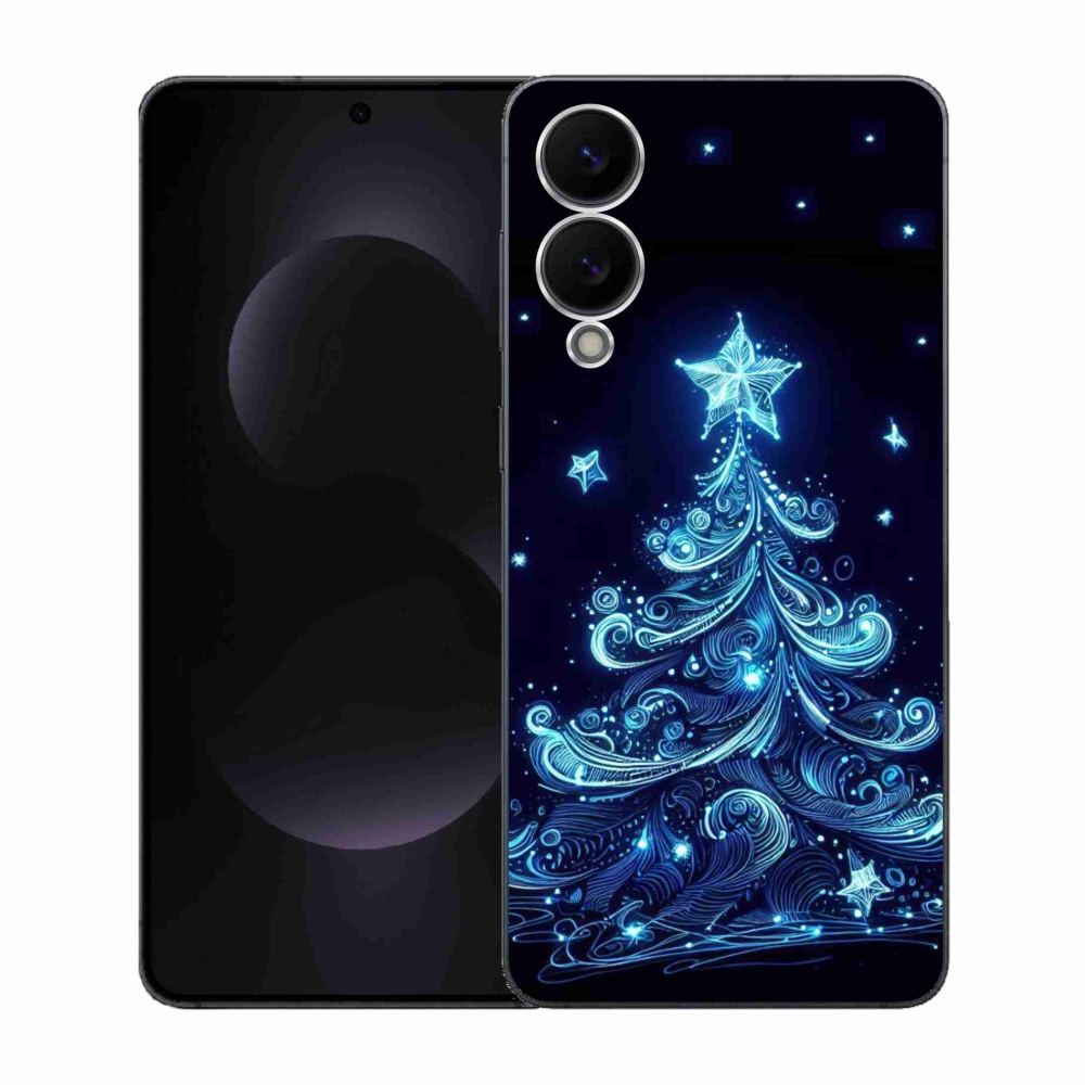 Gélový kryt mmCase na Samsung Galaxy S25 Edge - neónový vianočný stromček 4