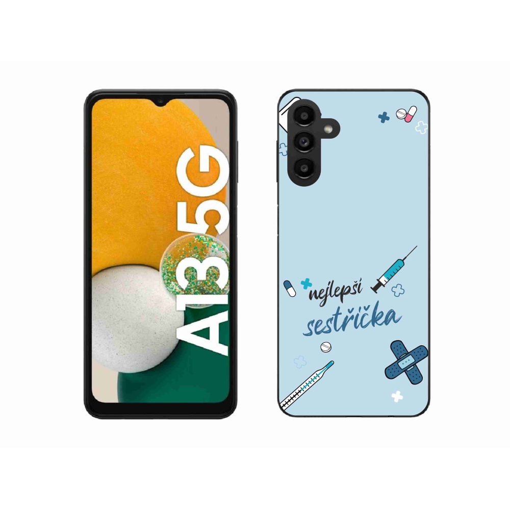 Gélový kryt mmCase na Samsung Galaxy A13 5G - najlepšia sestrička modré pozadie