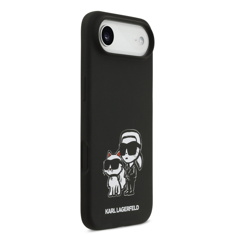 Karl Lagerfeld Liquid Silicone K&CH Sketch MagSafe Back Cover pre iPhone 17 Air Black