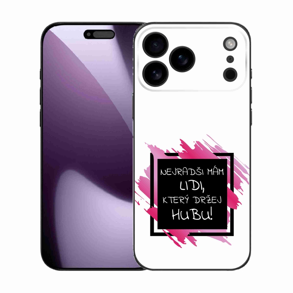 Gélový kryt mmCase na iPhone 17 Pro Max - vtipný text 7 čiernobiele pozadie