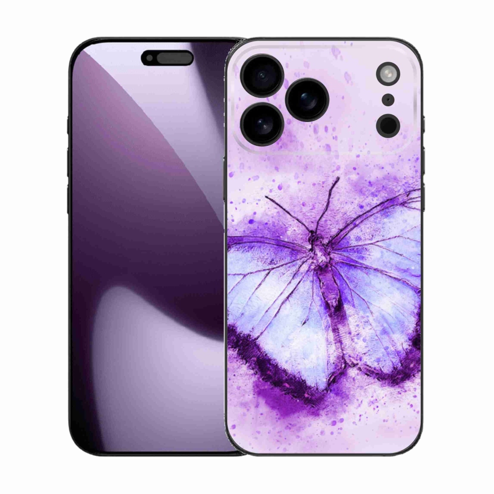 Gélový kryt mmCase na iPhone 17 Pro Max - fialový motýľ
