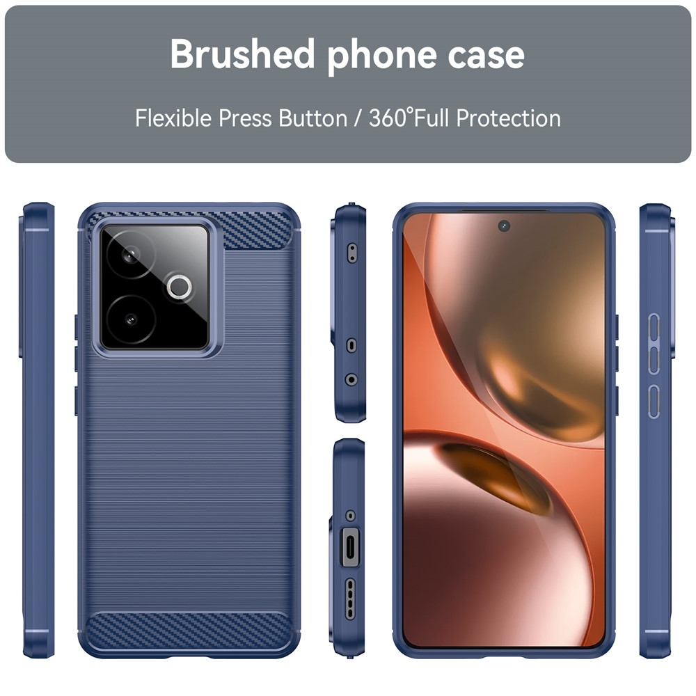 Carbon odolný gélový obal na Realme GT 7 5G/GT 7T 5G - modrý