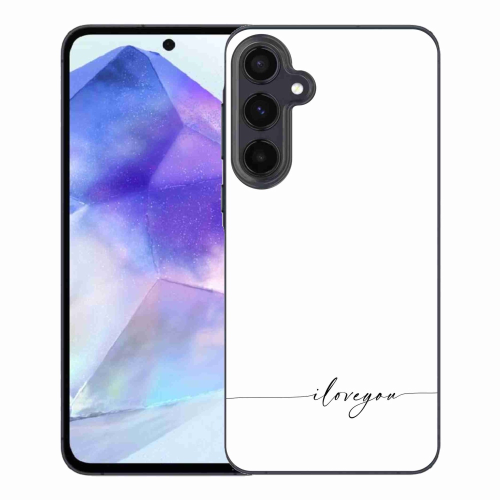 Gélový kryt mmCase na Samsung Galaxy A55 5G - I love you biele pozadie