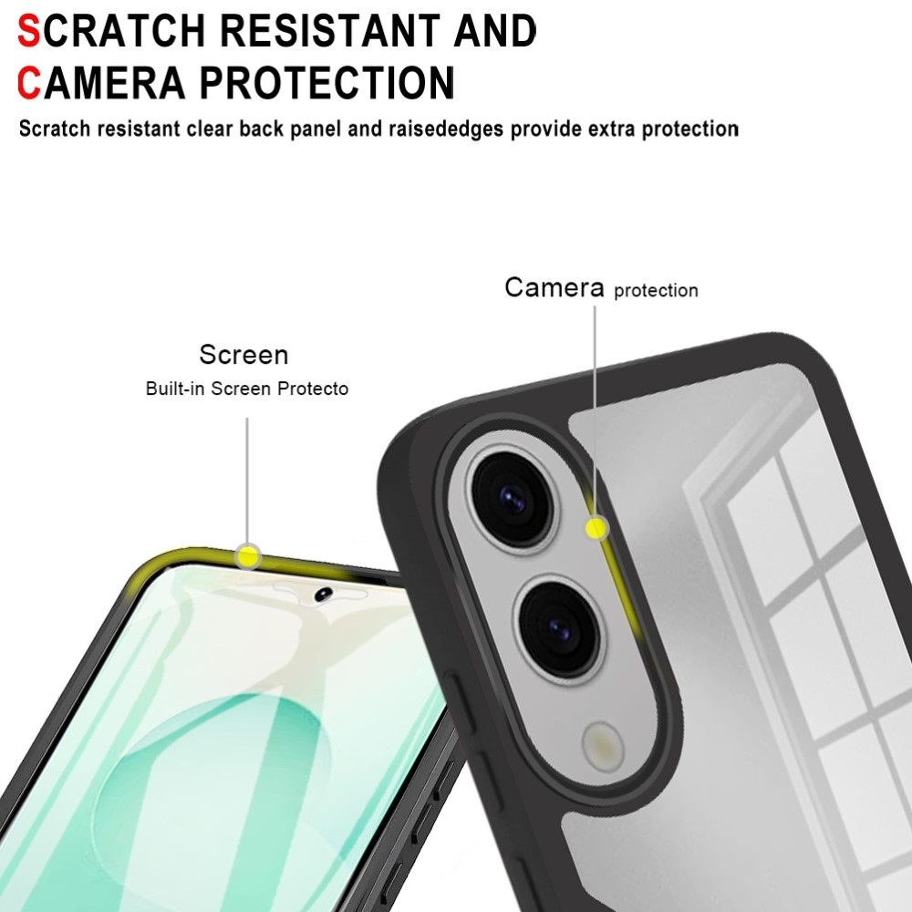 Acryl gélový obal s rámčekom pre ochranou displeja na Samsung Galaxy S25 Edge - čierny
