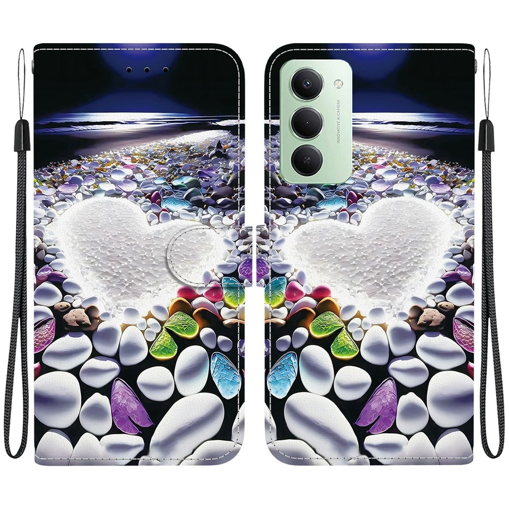 Versatile knižkové puzdro na Xiaomi Redmi 15 4G (171mm) - srdce a kamienky