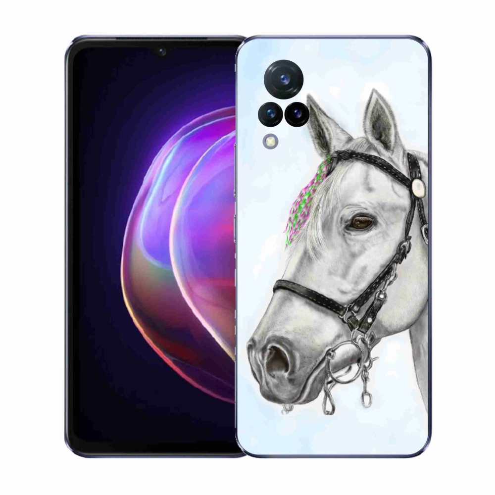 Gélový kryt mmCase na Vivo V21 4G/5G - biely kôň 1