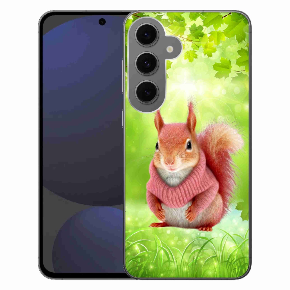 Gélový kryt mmCase na Samsung Galaxy S24 FE - veverička vo svetri