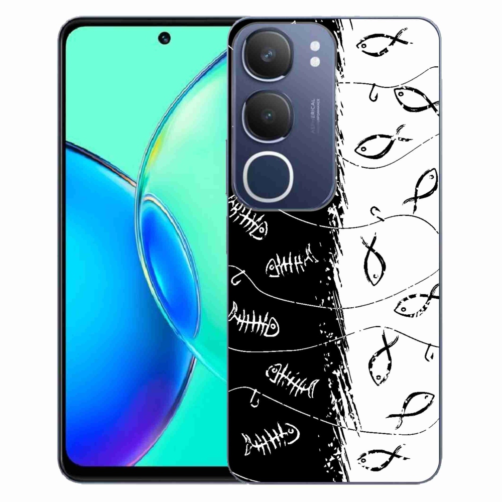 Gélový kryt mmCase na Vivo Y19s - kostry a rybky