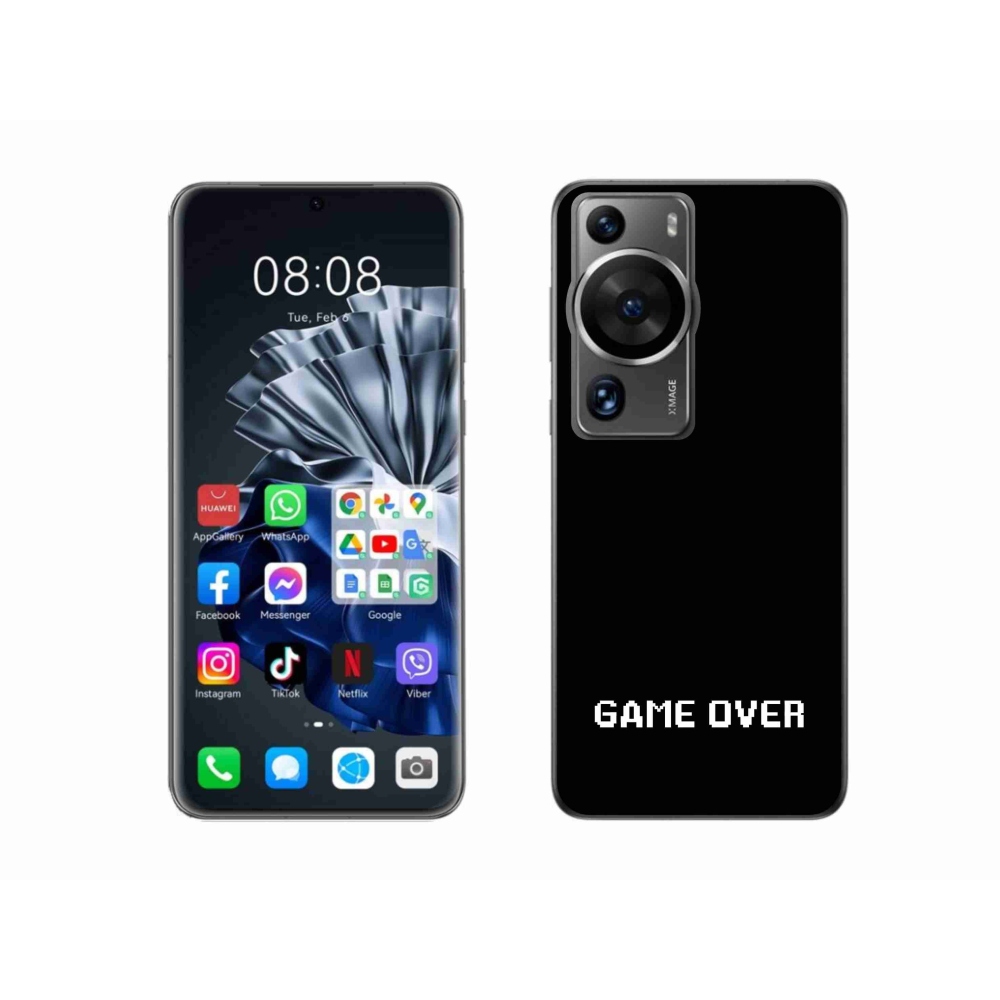 Gélový kryt mmCase na Huawei P60 Pro - game over čierne pozadie
