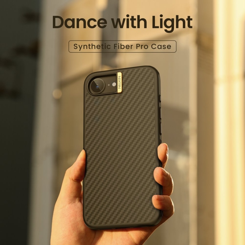 Nillkin Synthetic Fiber PRO Magnetic Zadný Kryt pre Apple iPhone 16e Gold