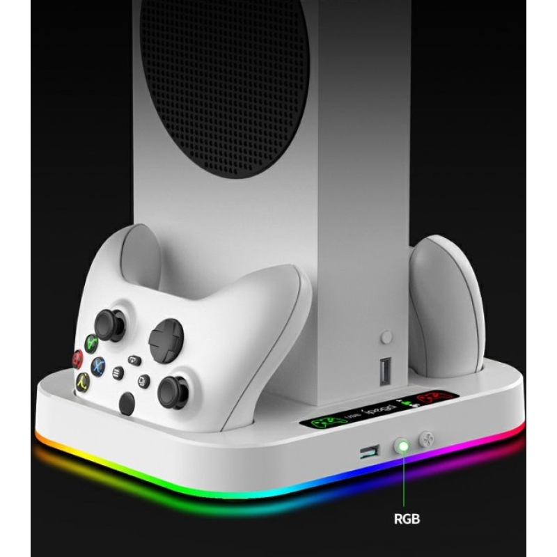 iPega XBS012S Multifunkčný Nabíjací RGB Stojan s Chladením pre Xbox Series S + 2ks Batérií