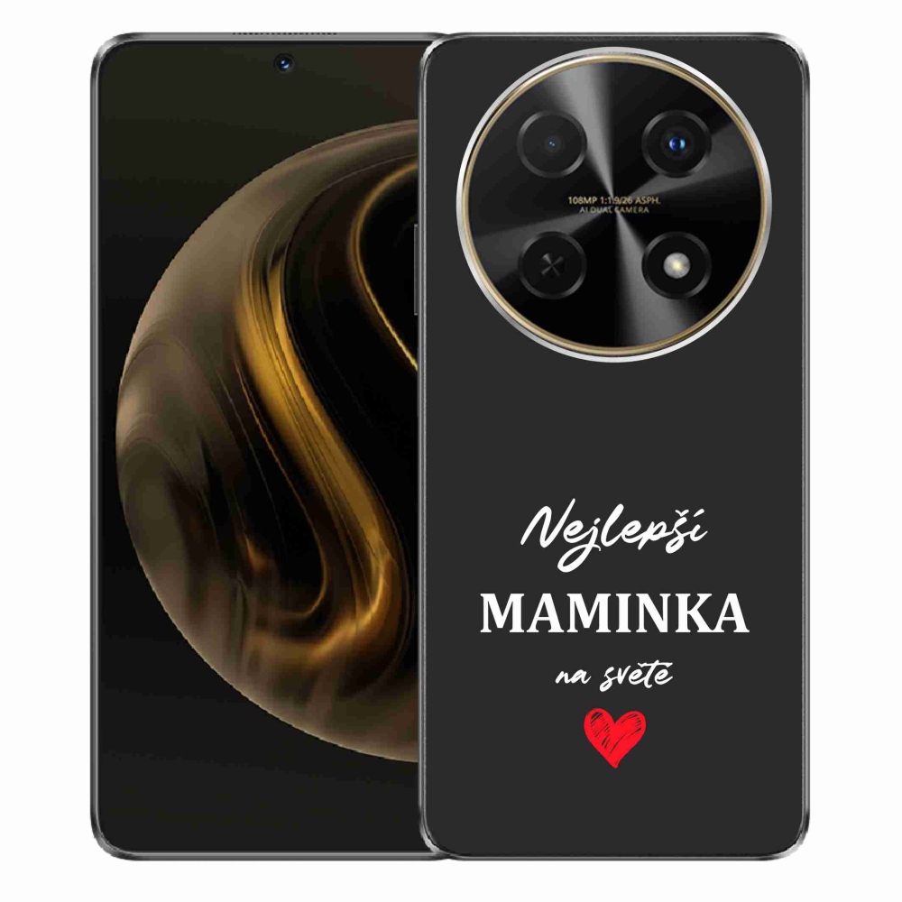 Gélový kryt mmCase na Huawei Nova 12i - najlepšia mamička 1 čierne pozadie
