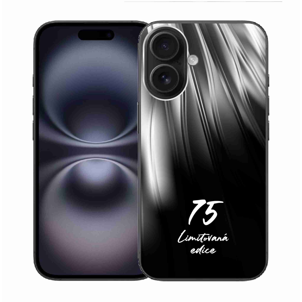 Gélový kryt mmCase na iPhone 16 - 75 limitovaná edícia čierne pozadie