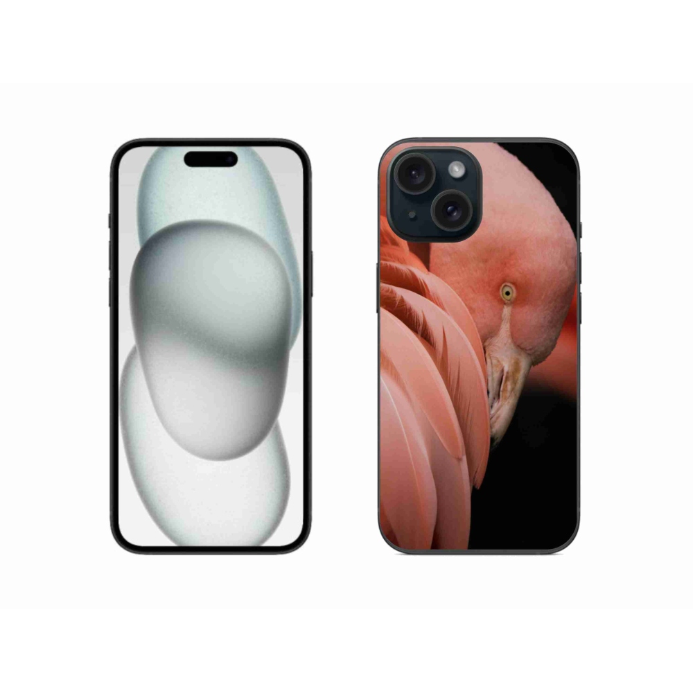 Gélový kryt mmCase na iPhone 15 - plameniak 3