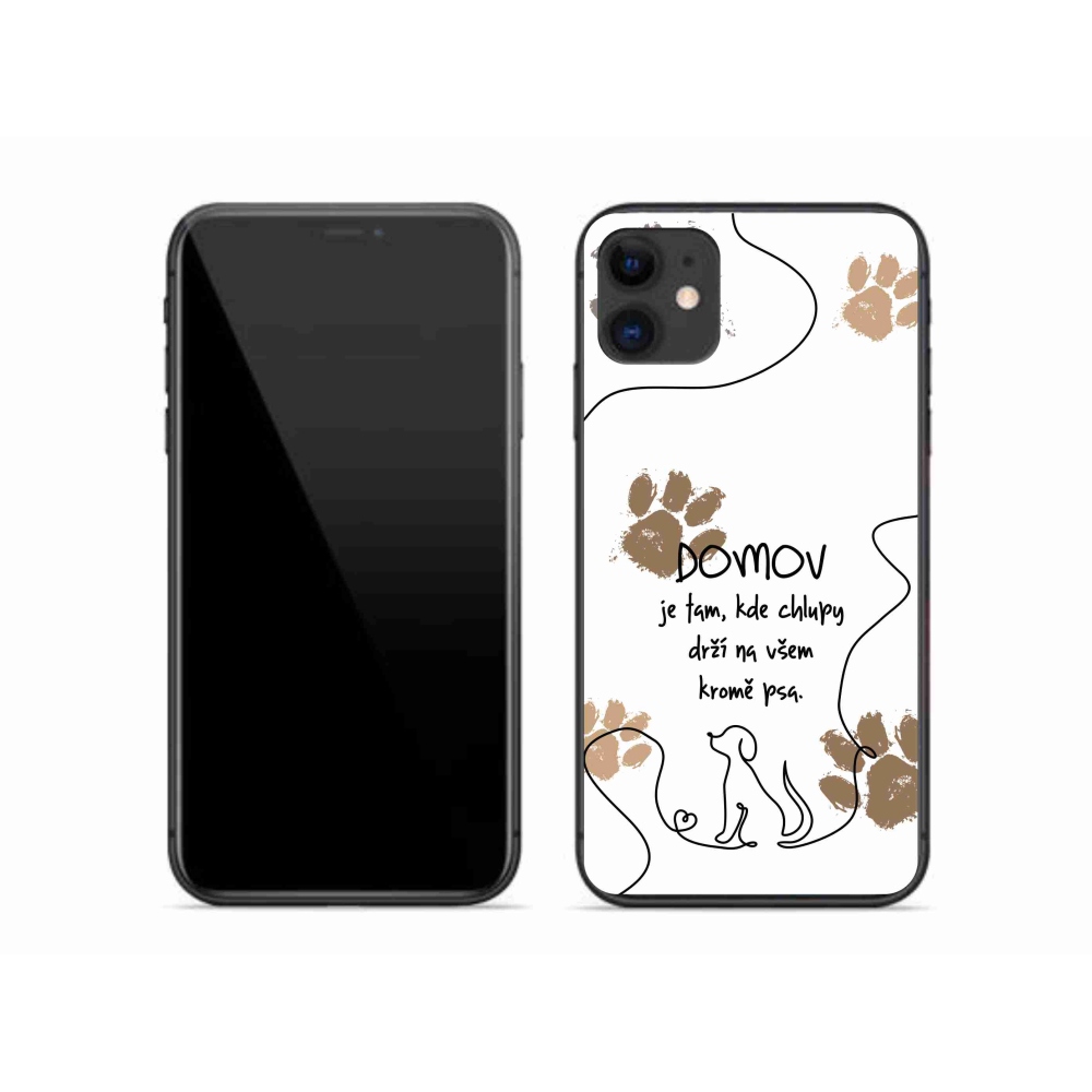 Gélový kryt mmCase na iPhone 11 - psí motív biele pozadie