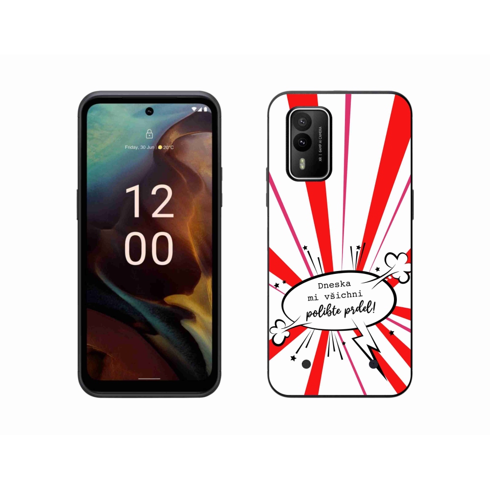 Gélový kryt mmCase na Nokia XR21 - vtipný text 15 biele pozadie