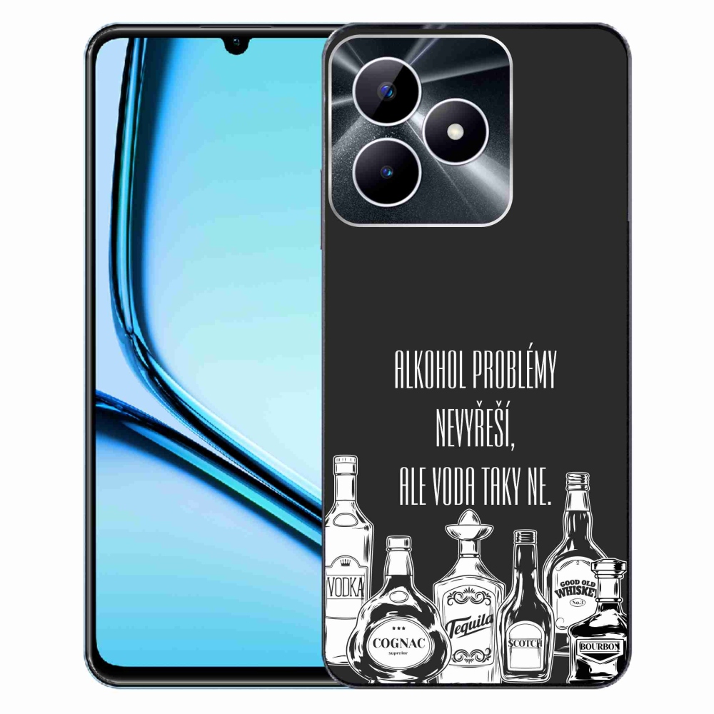 Gélový kryt mmCase na Realme Note 50 - vtipný text čierne pozadie