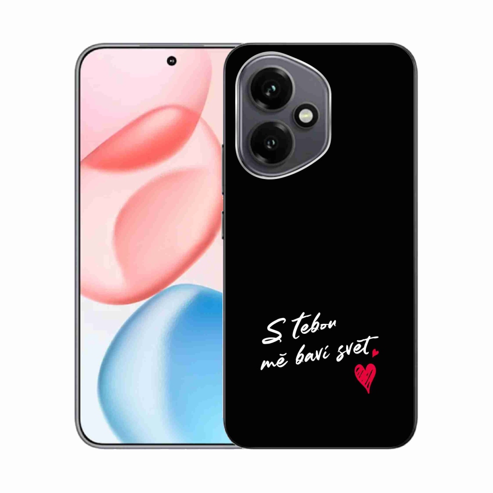 Gélový kryt mmCase na Honor 400 - zamilovaný text 1 čierne pozadie