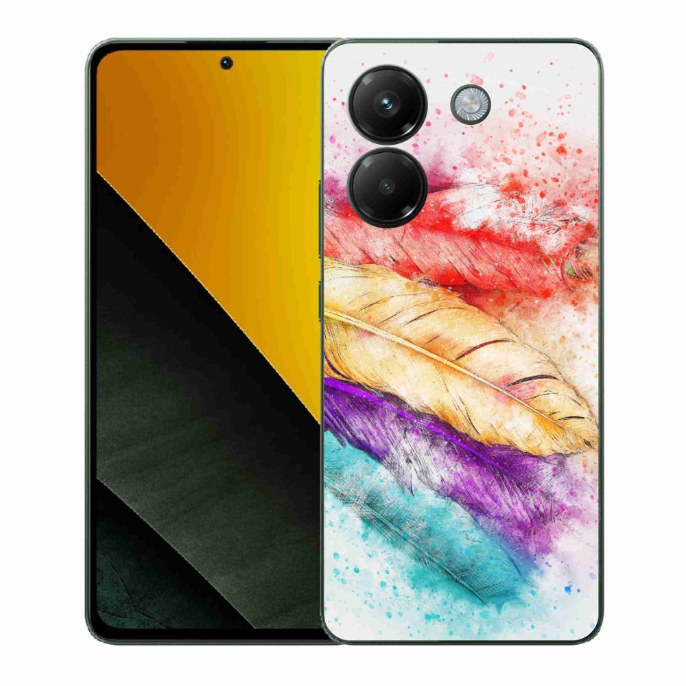Gélový kryt mmCase na Xiaomi Poco M7 Pro 5G - farebné perie