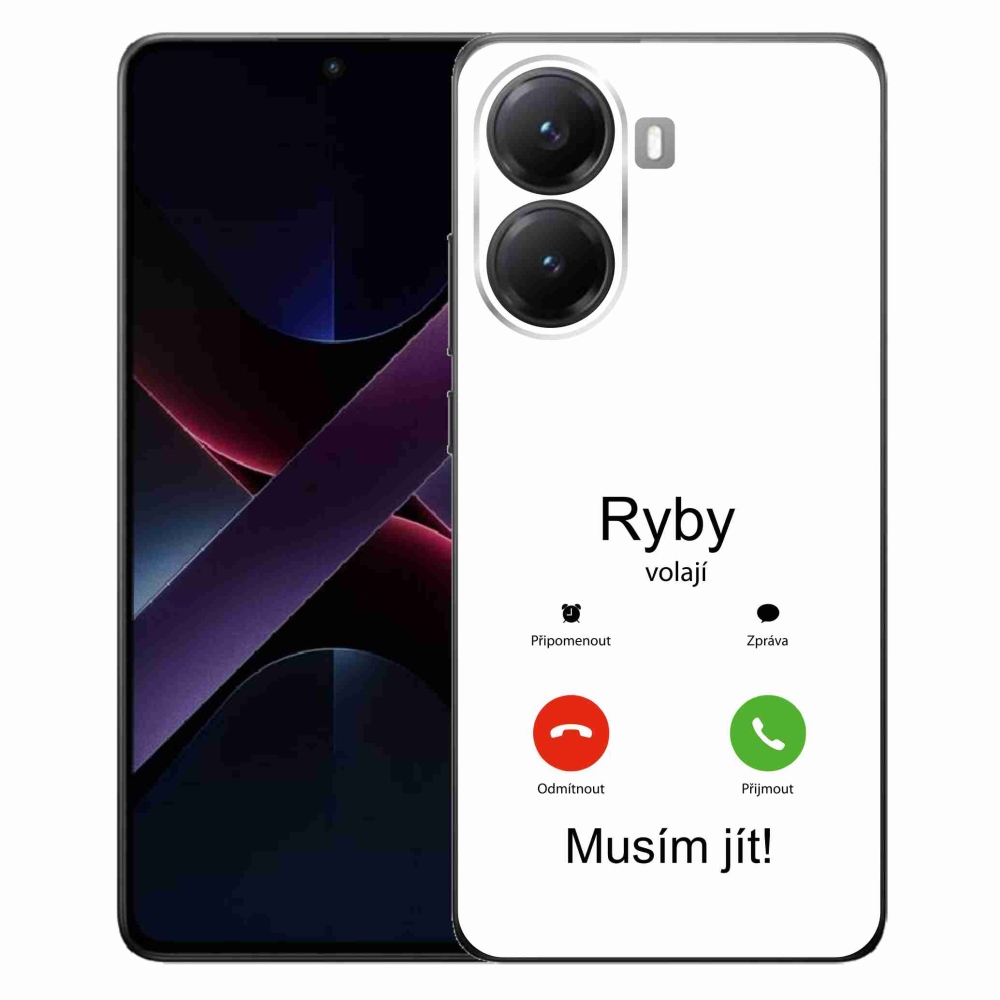 Gélový kryt mmCase na Xiaomi Poco X7 Pro 5G - ryby volajú biele pozadie