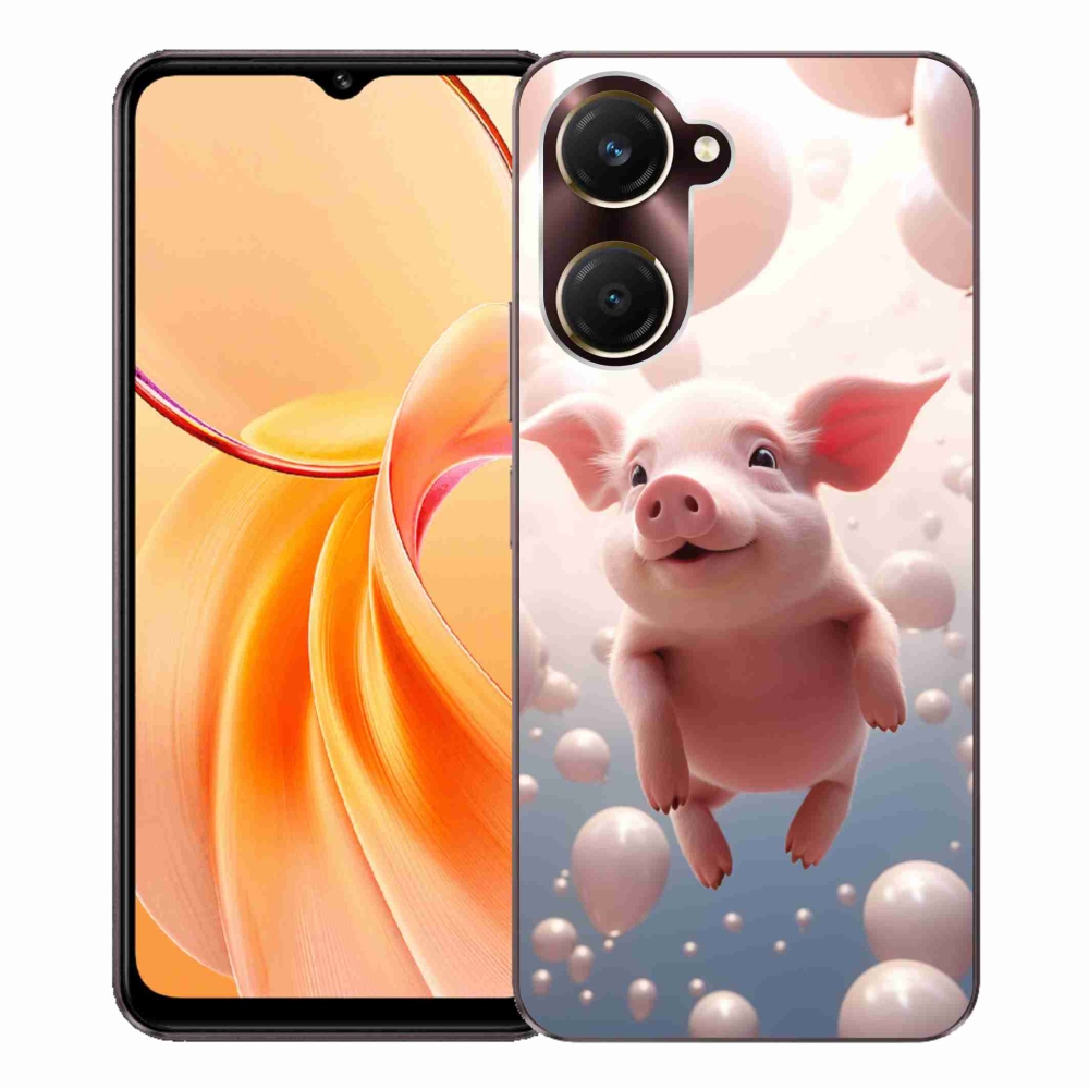 Gélový kryt mmCase na Vivo Y28s 5G - prasiatko s balónikmi