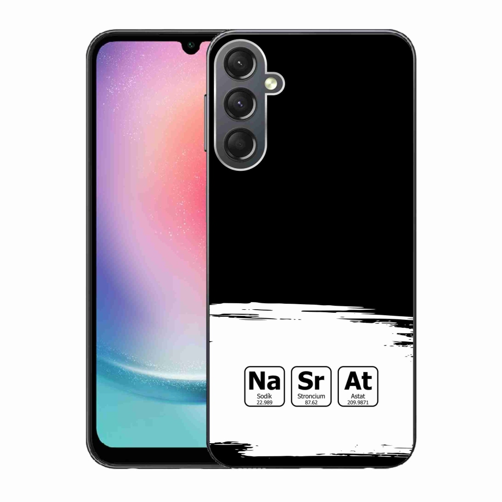 Gélový kryt mmCase na Samsung Galaxy A24 - chemické prvky bieločierne pozadie