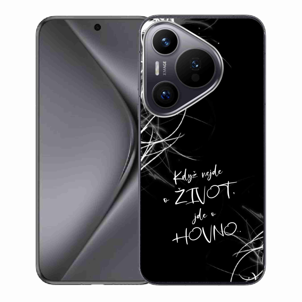Gélový kryt mmCase na Huawei Pura 70 - vtipný text 16 čierne pozadie