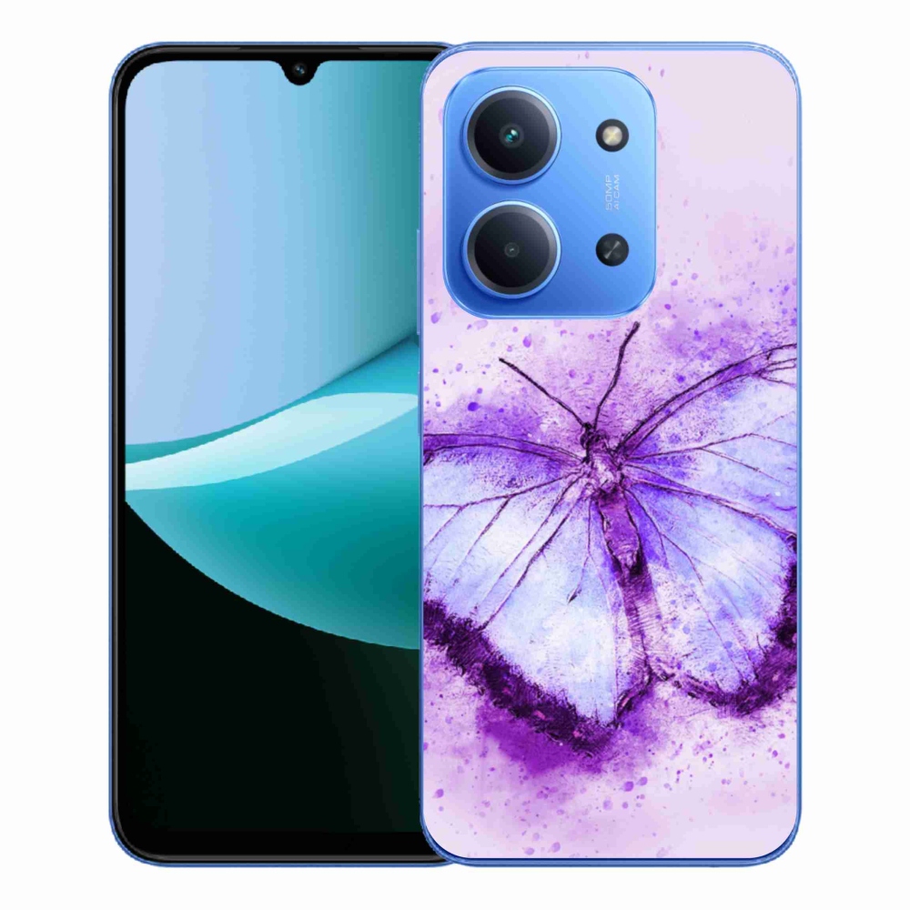 Gélový kryt mmCase na Xiaomi Redmi 15C 4G/5G (173mm) - fialový motýľ