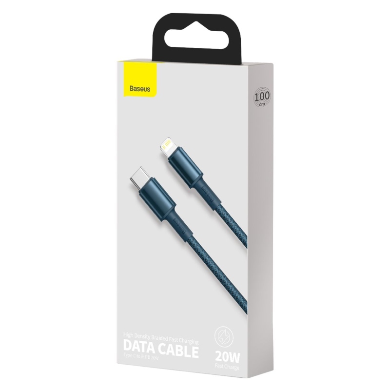 Baseus High Density Braided Series Fast Charging Dátový Kábel USB-C - Lighting 20W 1m Blue