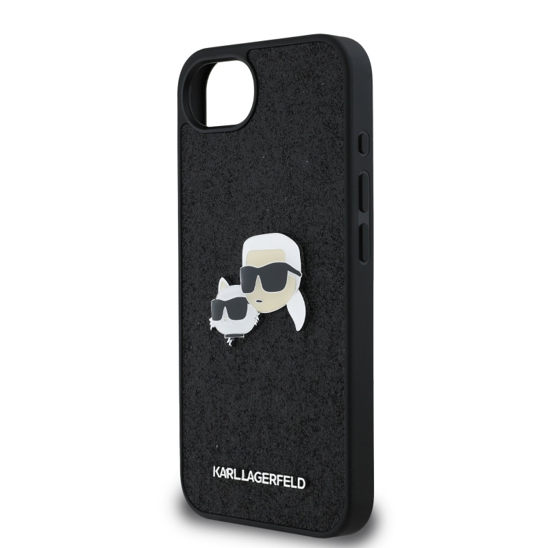 Karl Lagerfeld Fixed Glitter Metal K&CH Zadný Kryt pre iPhone 16e Black