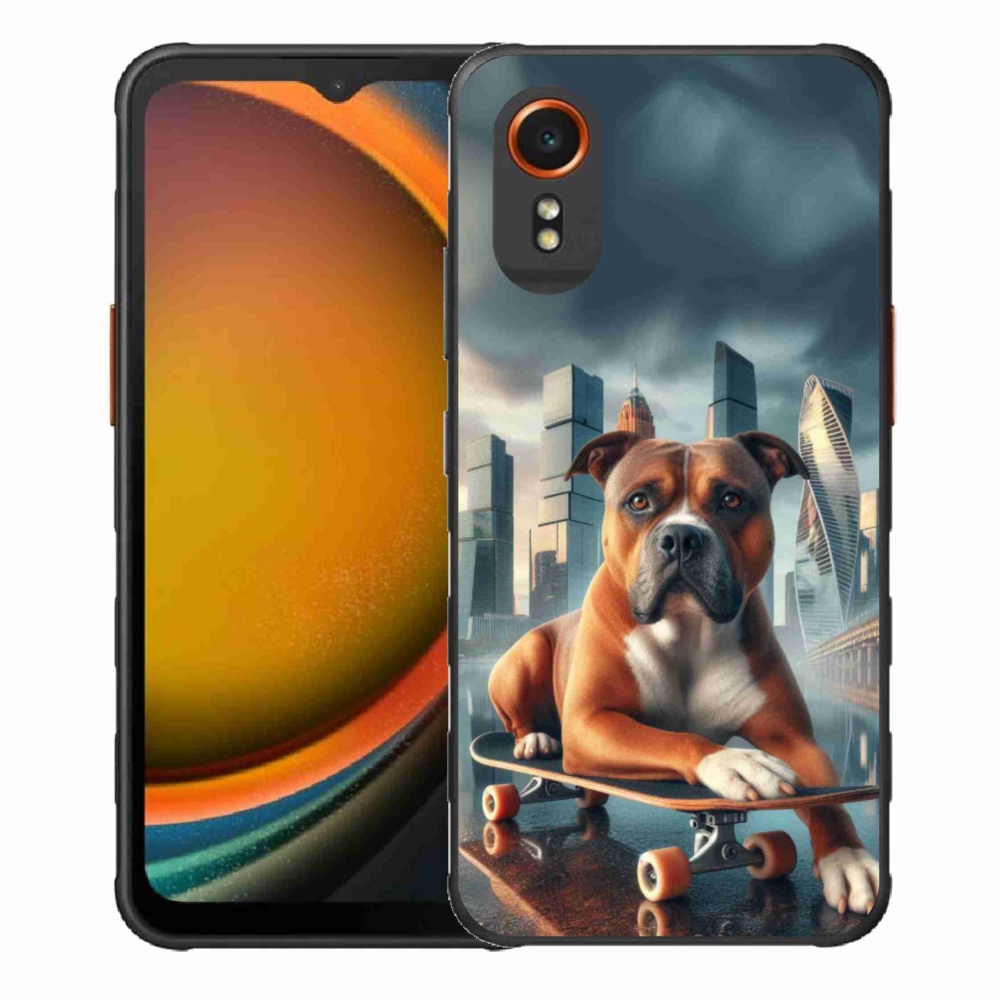 Gélový kryt mmCase na Samsung Galaxy Xcover 7 - pes na skateboarde