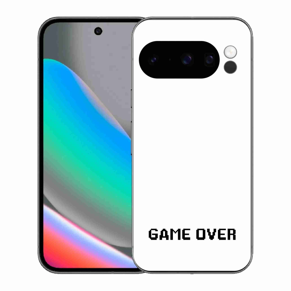 Gélový kryt mmCase na Google Pixel 10 Pro - game over biele pozadie