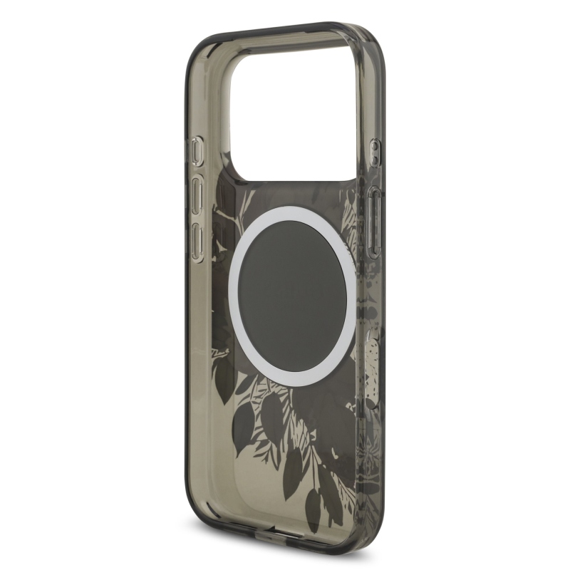 Guess IML Flowers Strap MagSafe zadný kryt pre iPhone 17 Pro Black